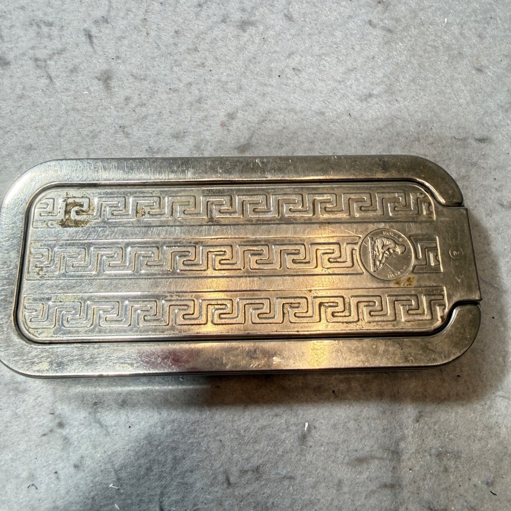 Rolls Razor Imperial No 2 Vintage Shaving Kit Mens Silver Good Greek Key Pattern